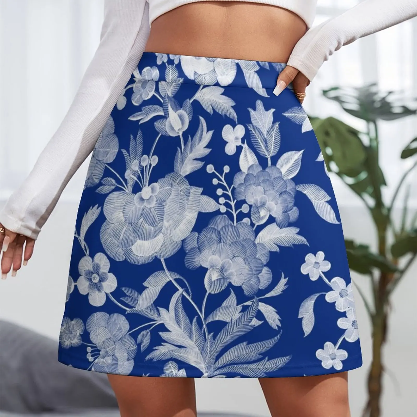 Fabulous White Asian Style Floral Mini Skirt women's skirt 2024 trend rave outfits for women fashion korean clothing