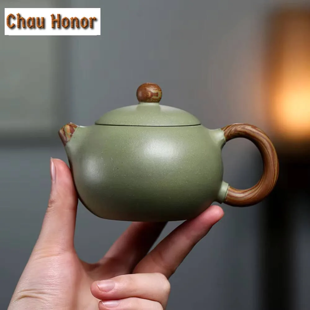 200ml Chinese Yixing Purple Clay Teapots Famous Handmade Xishi Pot Raw Ore Green Bean Mud Beauty Kettle Zisha Tea Set Collection