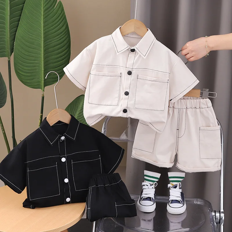 Summer Kids Clothes Set Korean Style Boys Suit