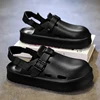 Men's Fashion Platform Clogs Sandals 2025 Summer Back Strap Eva Beach Sandles Male Non Slip Soft Sole Garden Sandals 1