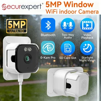 Securexpert 2K QHD Window Camera 2.4G/5G WiFi Indoor Smart Home Security Color Night Vision Motion Detection 24/7 Recording Cam 1