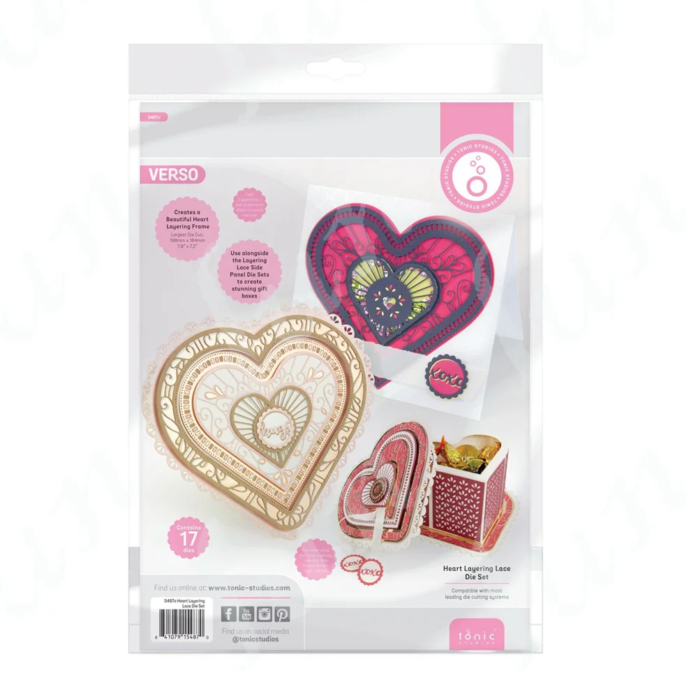 

Heart Layering Lace Die Set Box Metal Cutting Dies Scrapbooking Embossed Making Paper Card Album DIY Craft Decoration