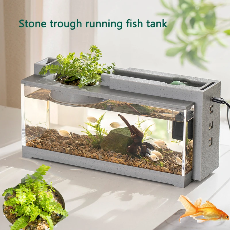 

Micro Andscape Fish Tank Aquarium Desktop Small creative Filtration Mute Running water Tropical Household Betta Fish Tanks