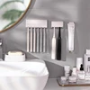 Toothbrush Holder Punch-free Wall-mounted Organizer Toothpaste Holder Oothpaste Dispenser Squeezer Bathroom Accessories 5
