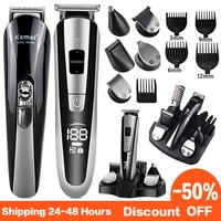 Kemei Hair Trimmer Electric Hair Clipper Beauty Kit Multifunction Shaver Beard Trimmer Cordless Cutting Machine LCD Display 5 1