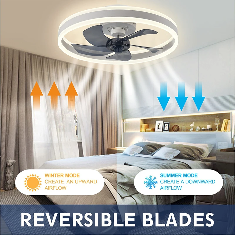 LED Ceiling Light Fan With APP Remot Control Mute Fan Lights DC85-220V Living Room Bedrooms House Decor Home Lighting Fixtures ceiling fan,led ceiling fan lights,led fan light