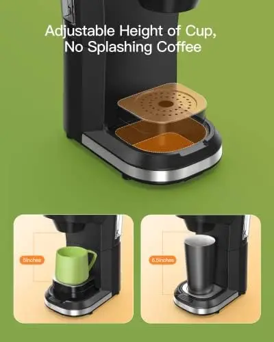 and Iced Coffee Maker for K Cups and Ground Coffee, 4-5 Cups Coffee Maker  and Single-serve Brewers, with 30Oz Removable Water Re