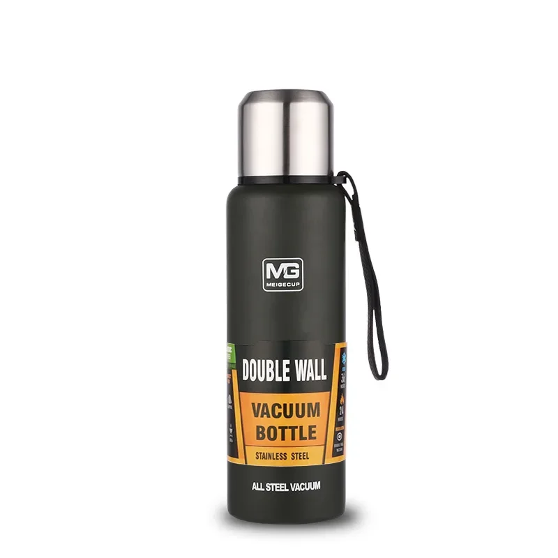 Enhanced Portable Stainless Steel Insulated Thermos Bottle with Rope Handle - Large Capacity Vacuum Tumbler