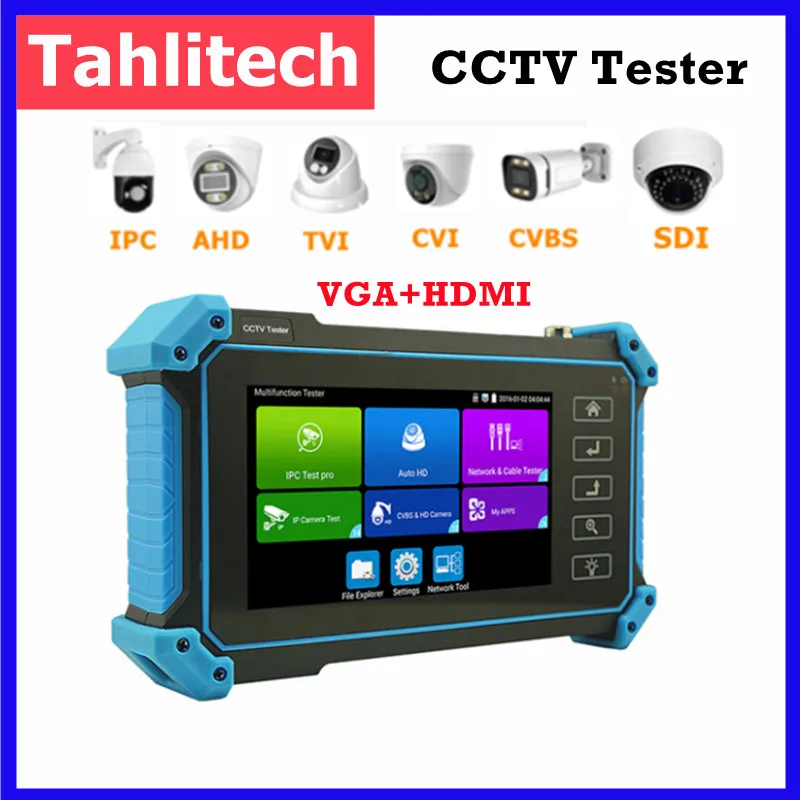 

8MP IP Camera Tester CCTV 4K Monitor Testers HDMI VGA Input for IPC POE AHD CVI TVI SDI Analog Camera Cable Testing IP Tester