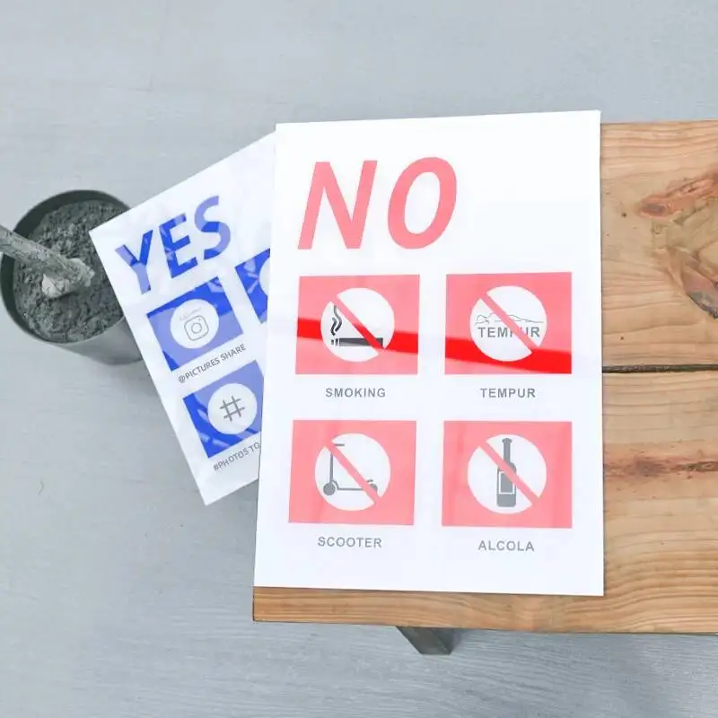 1개입 금연 표시판 - 공공장소, 상점 및 주택용 깨지지 않는 아크릴 간판