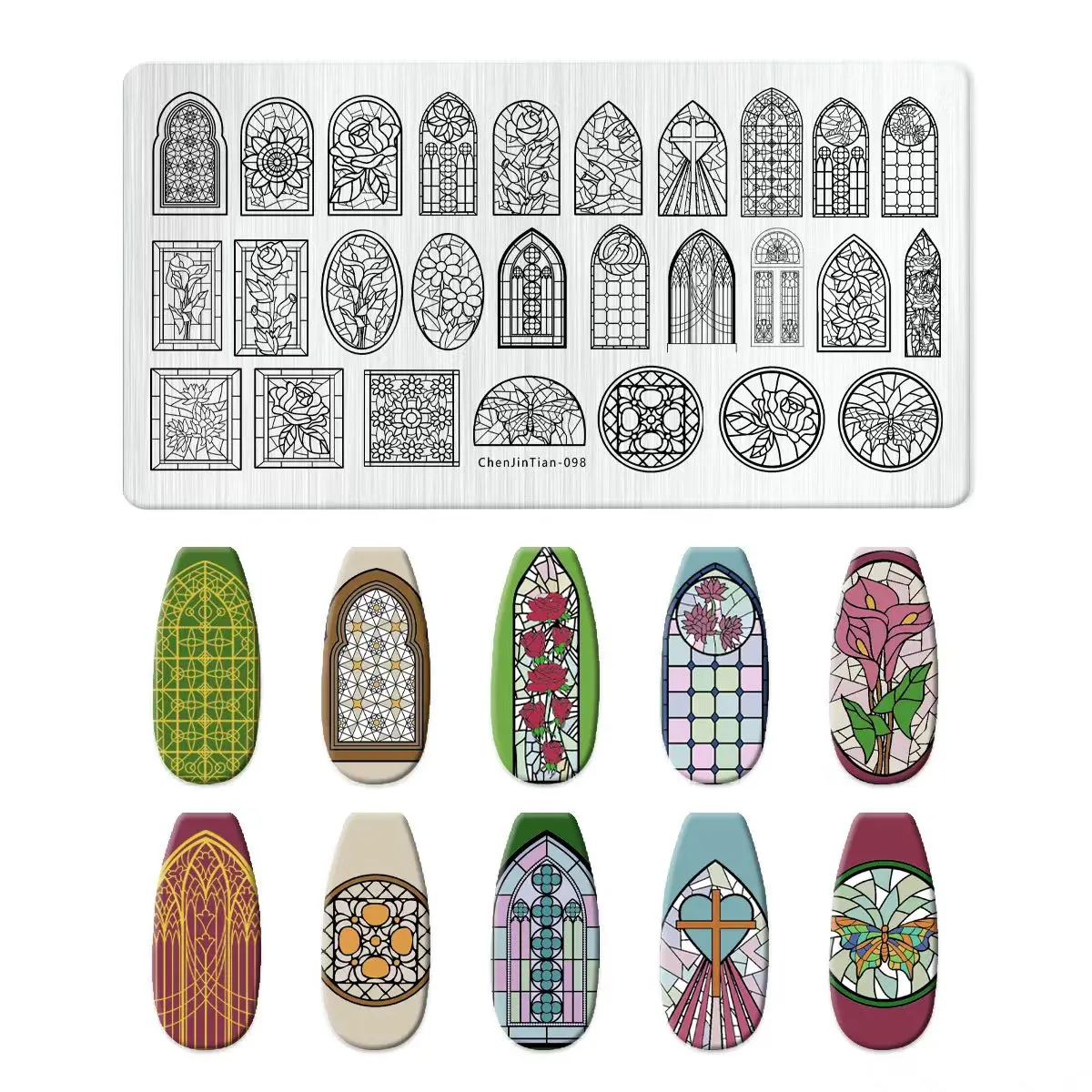 Nail Art Templates European architectural pattern angel priest Flower Geometry Stamping Plates DIY Image Printing Stencil Tools 2