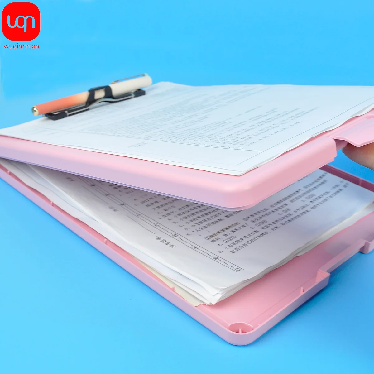 Flat File Folder file folder with Document Clip 2-in-1 Test Paper A4 Documents Organizer with Stickers Waterproof File Folder for Office