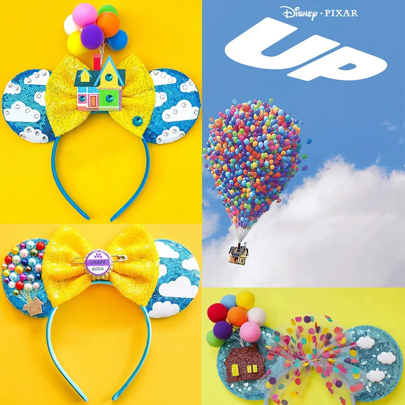 Disney Up Ear Headbands for Girls Kids Mickey Mouse Ears Hairbands Women Bows Headwear Child Hair Accessories Adults Party Gifts potato sack jumping bag outdoor games for children and adults parent child interaction toy carnival birthday party fun