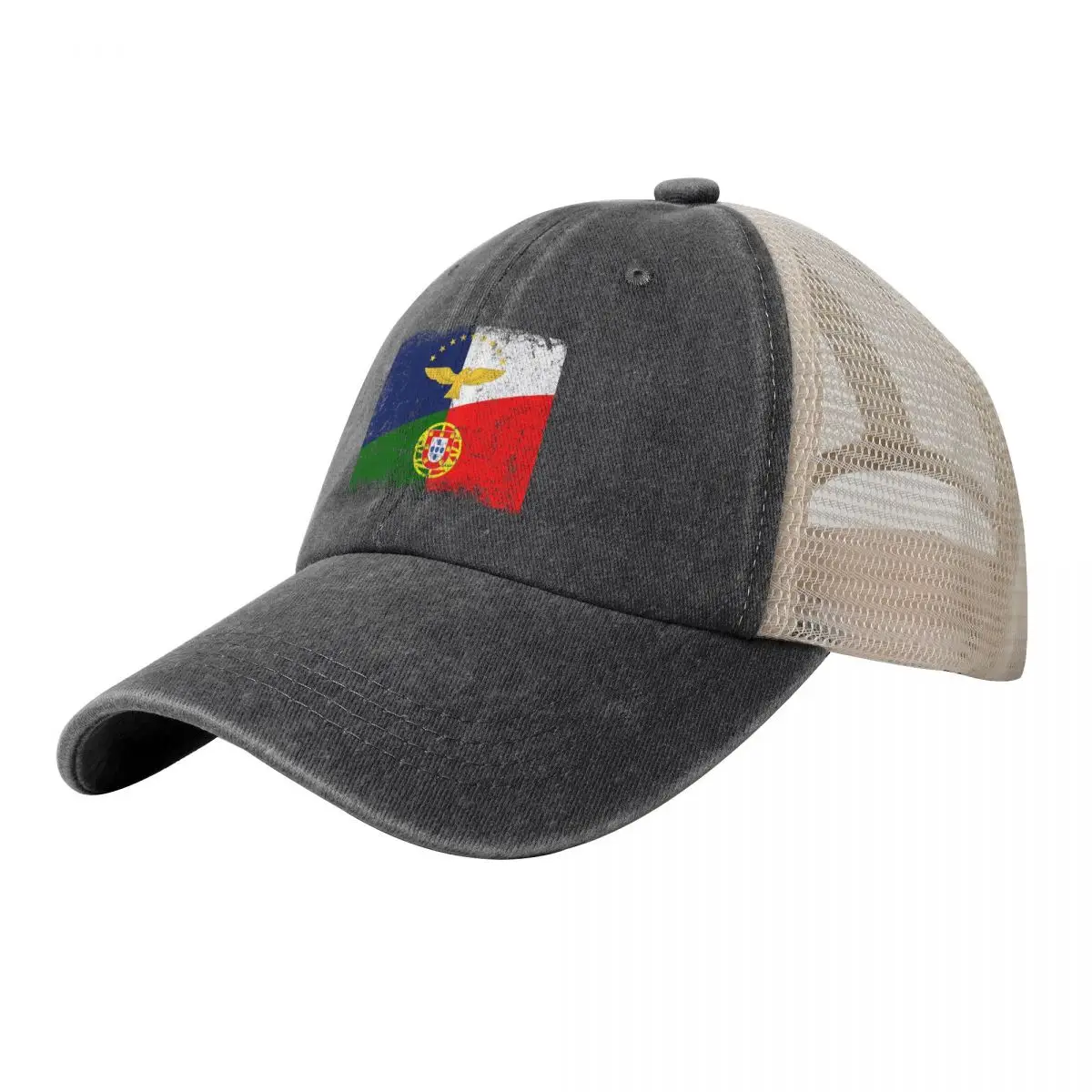 

Azores Flag Portugal Flag Patriotic Portuguese Roots Cowboy Mesh Baseball Cap tea Hat Ball Cap Men's Hats Women's