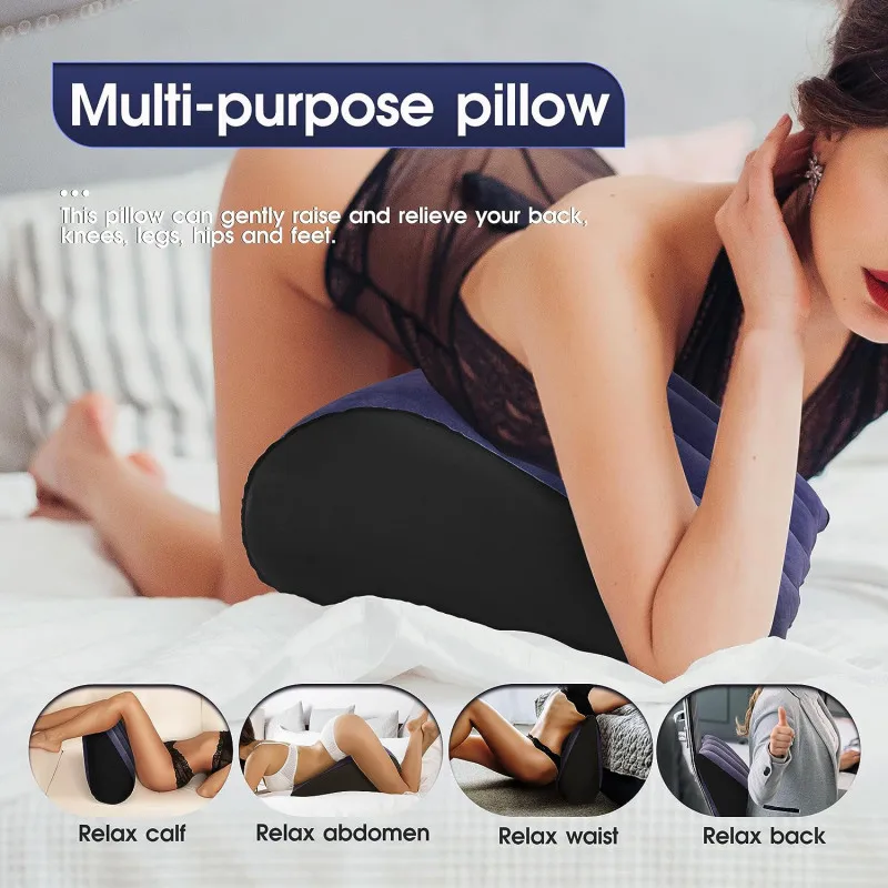 Inflatable Pillow Cushion Triangle Body Support Love Position Pad Wedge Shaped Ramp Couples Women Men Relaxation Spouse Gifts