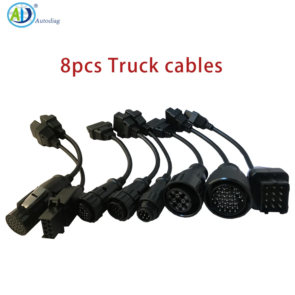 

Hot Sale Full Set 8 PCS Truck Cables For TCS Pro Multidiag Pro+ OBD OBD2 Automotive Scanner Connector For MAN/Volvo/IVECO