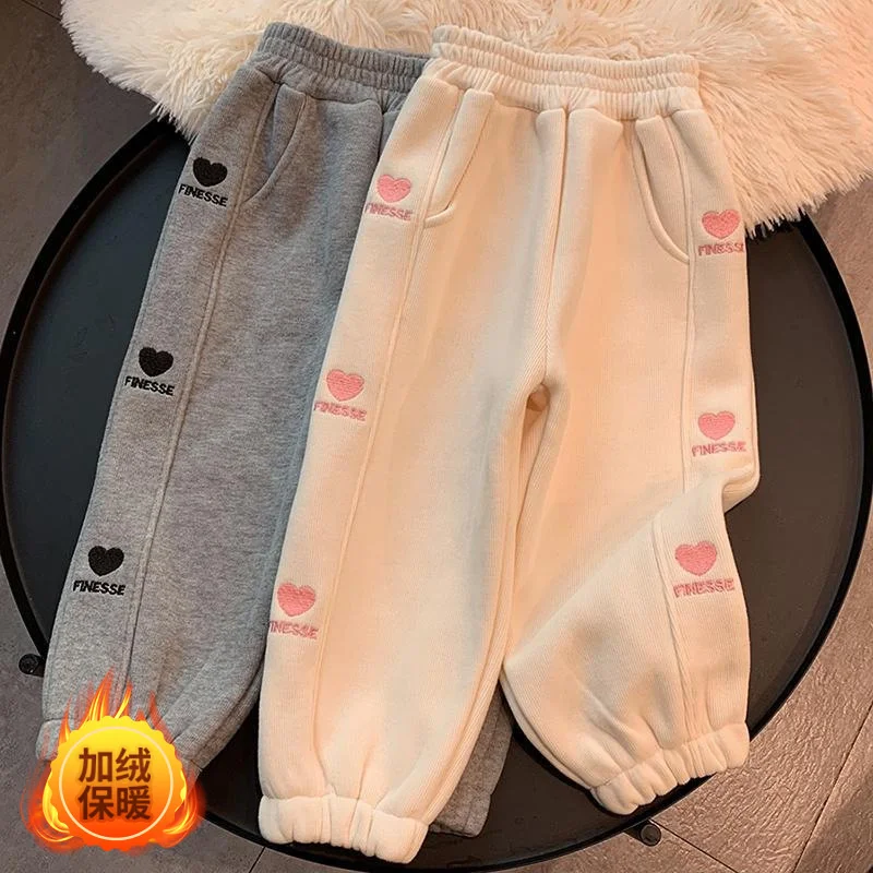 Girls Pants Kids Pants Girls Trousers Winter Girls Warm Pants Kids Clothes For Girls Pants Fashion Children Clothing 2-8 Years Autumn Baby Kids Plush Trousers