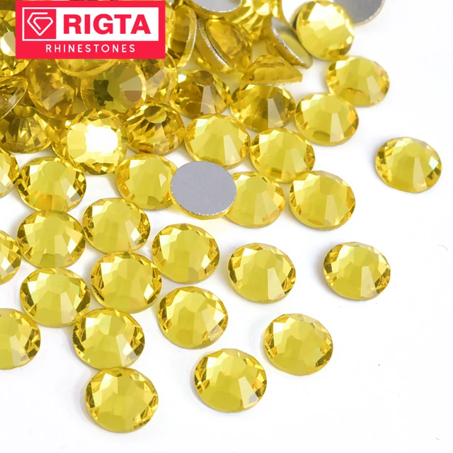 SS16 Yellow Crystal Rhinestones Non-hotfix Flatback Rhinestones 100pcs 