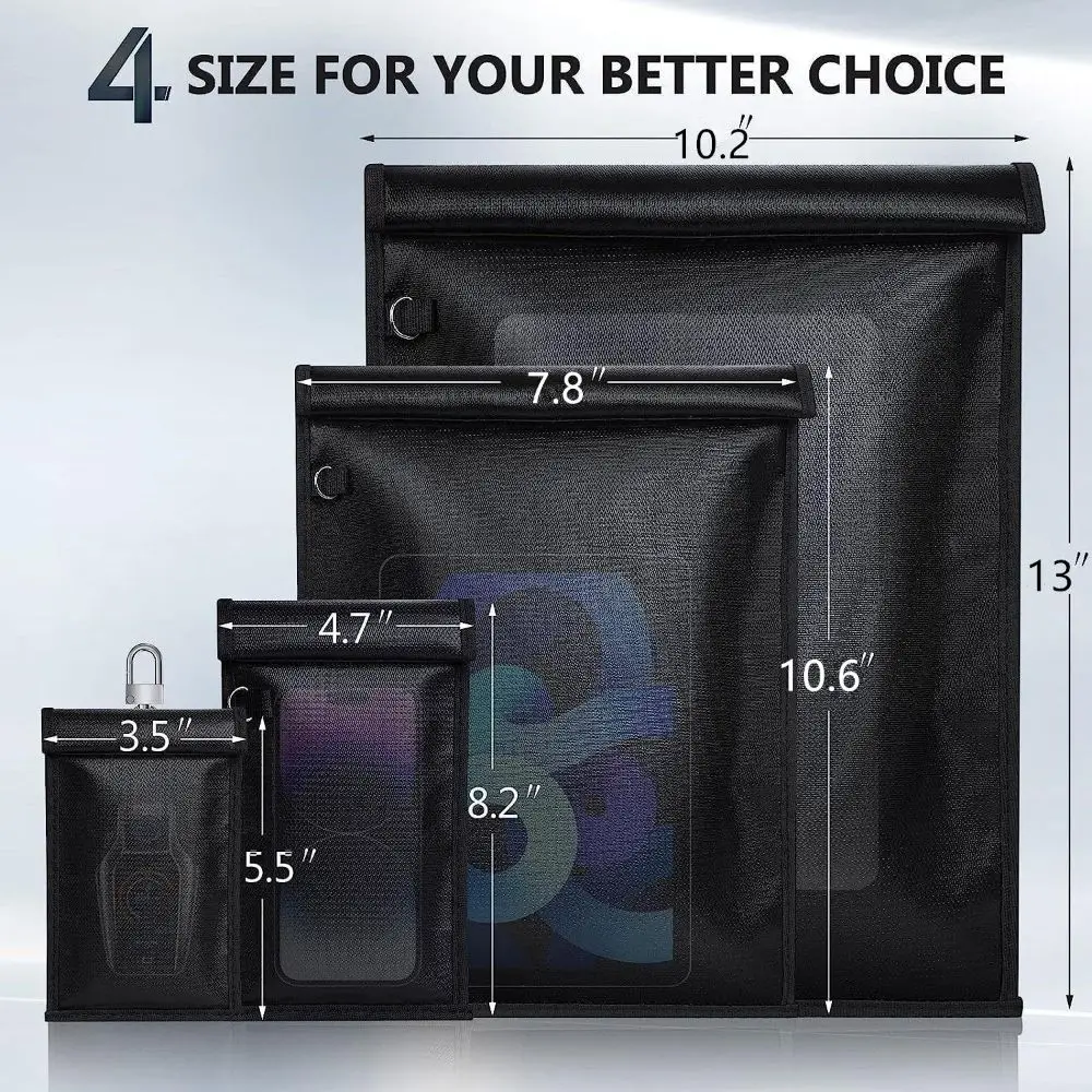 Enhanced Faraday Shielding Pouch - Black EMF Protection Phone Blocker