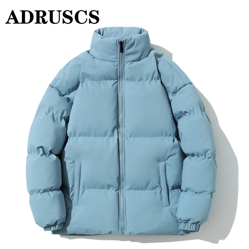 

ADRUSCS Winter New Men Solid Color Parkas Quality Brand Men's Stand Collar Warm Thick Jacket Male Fashion Casual Parka Coat