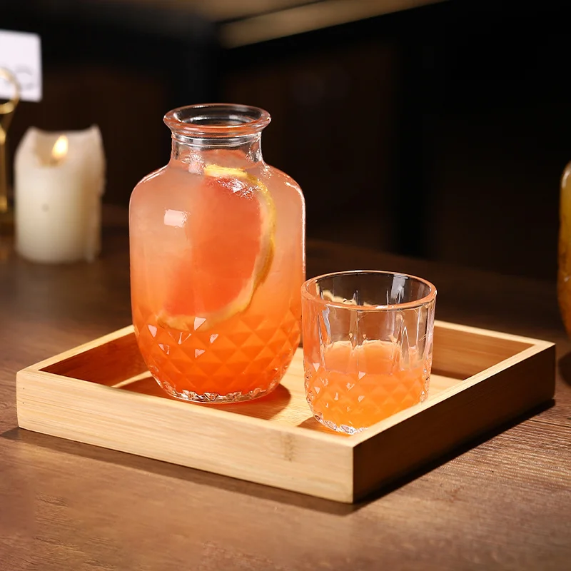 

Cocktail Bottle Cup Set Bar Atmosphere Decor Glassware Diamond Carving Wine Set Cocktail Pot And Cocktail Glass Suit Wholesale