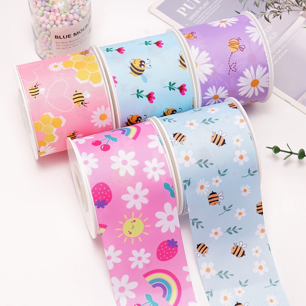 Animals Cartoon Grosgrain/Satin Ribbon Printed Ribbon For Crafts Decoration Bow 5 Yards 78937