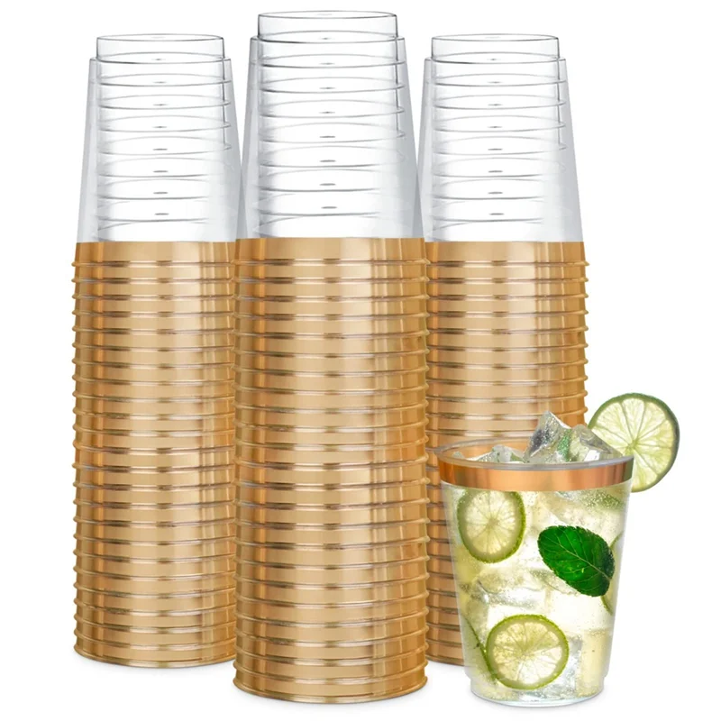 

50Pcs Plastic Wine Cups Clear Disposable Wine Glasses,Plastic Wine Glasses,Clear Cocktail Glasses Disposable Cups