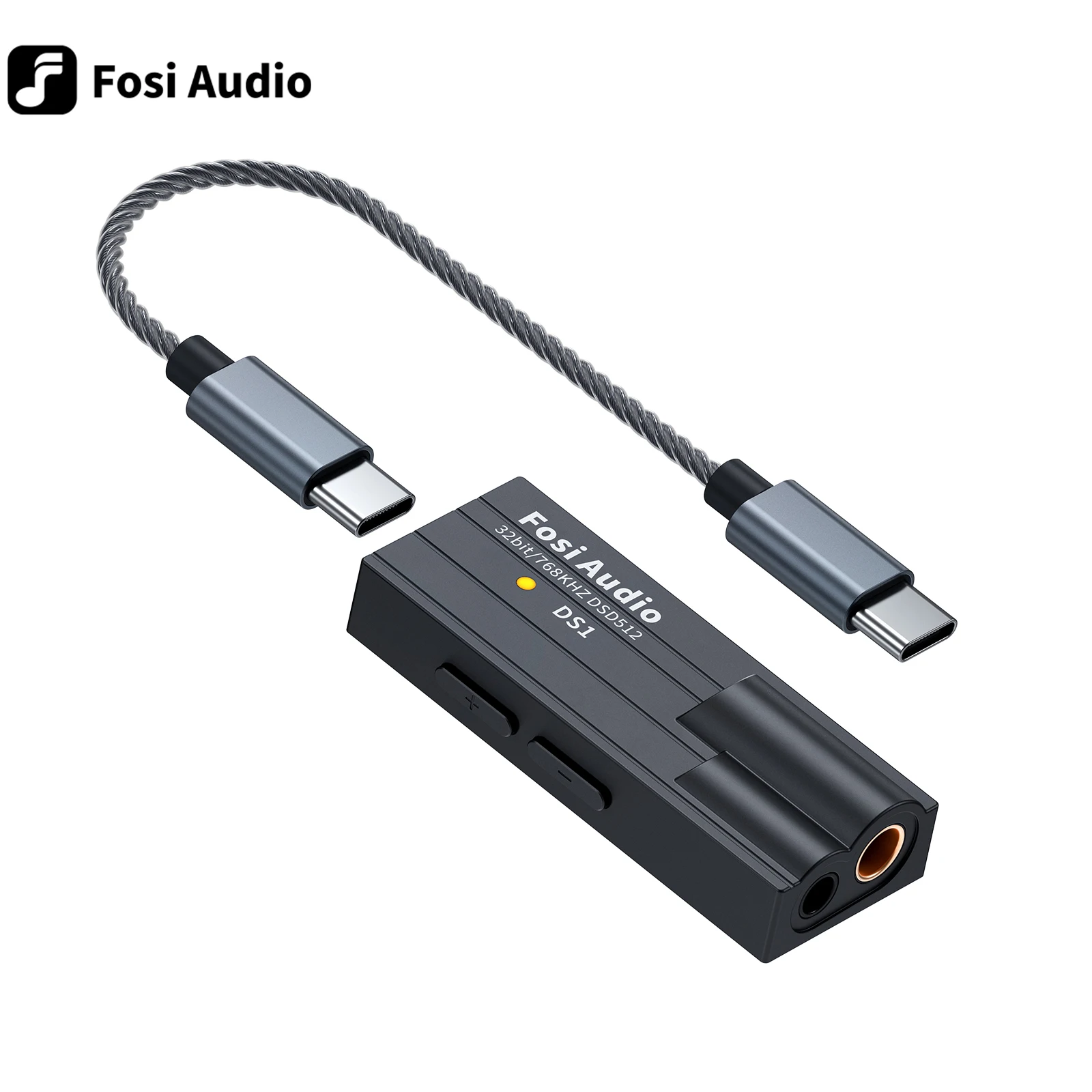 Fosi Audio Ds1 Dsd512 Hifi Dac Amplificatore Per Cuffie Mini Audio Usb Dac Amp Supporto 32Bit/768Khz Con Doppie Uscite Da 3.5Mm E 4.4Mm