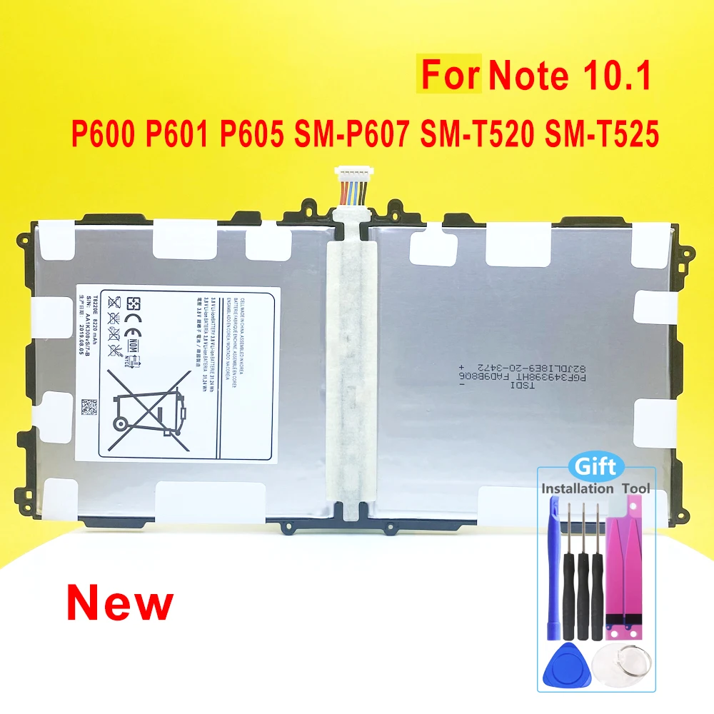 NUOVO T8220C T8220E Batteria Per Samsung GALAXY Note 10.1 2014 Edition Tab Pro P600 P601 P605 P607 SM-T520 SM-T525 8220mAh