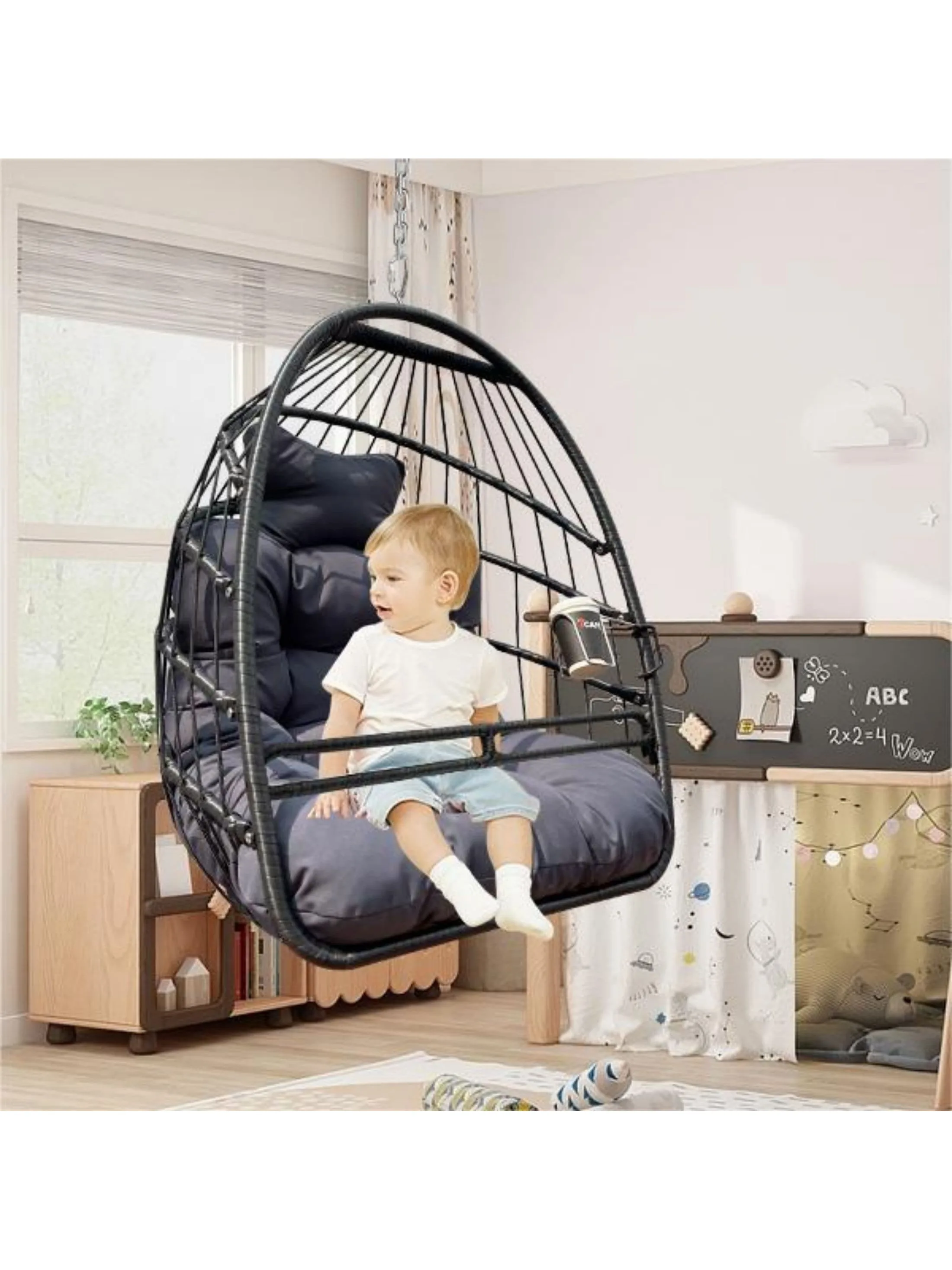 

Swing Hammock Egg Basket Chairs Without Stand Indoor Outdoor, UV Resistant Cushion Hanging Chair
