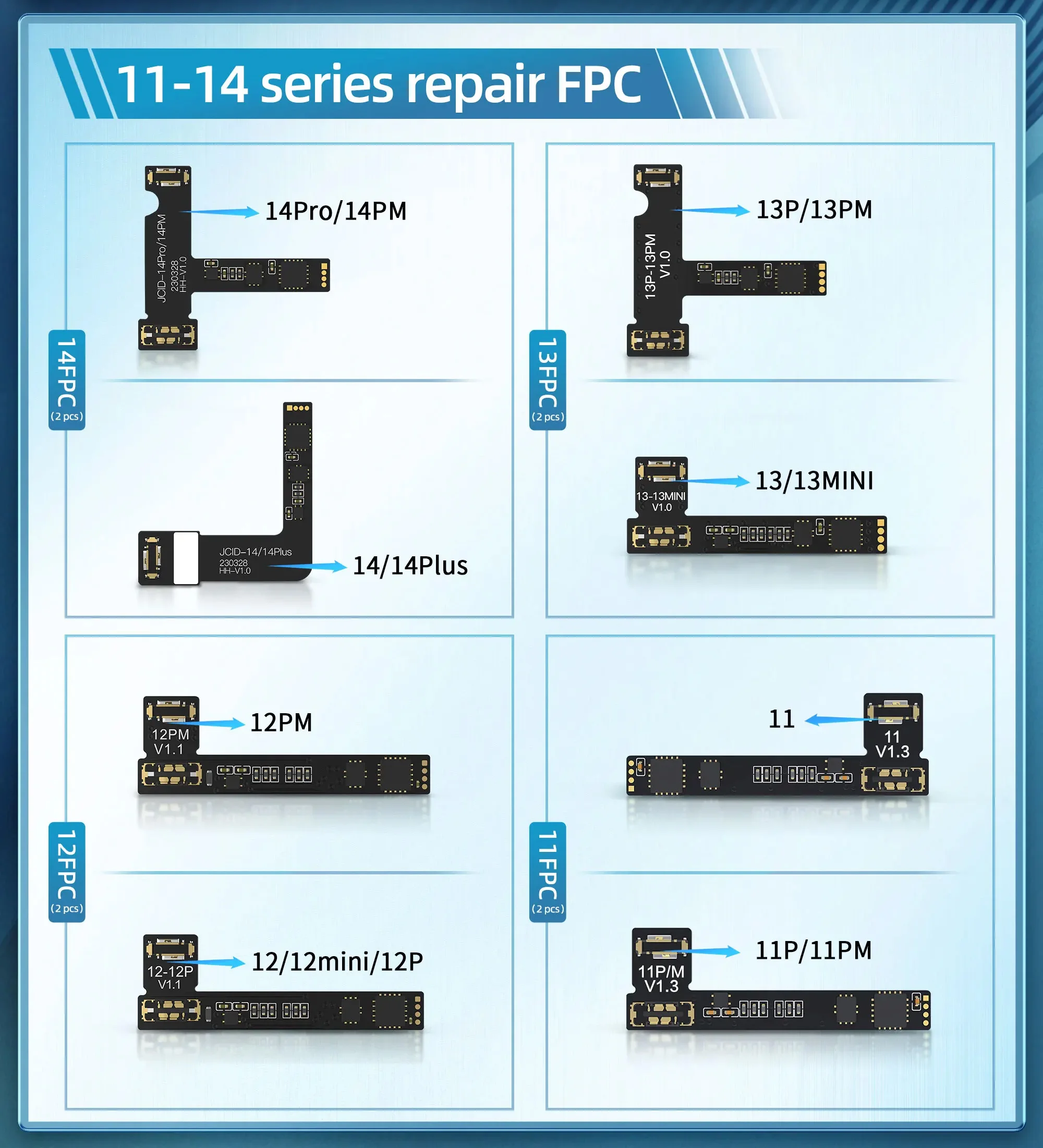 JCID JC Original Battery Repair Flex For iPhone11 12 13 14 Pro Max Remove Warning Battery External Flex Cable Replacement Repair