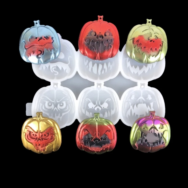 

Halloween Pumpkin Silicone Mold for Scary Pumpkin Shaped Treats Keychain Pops Mold Unleash Your Imagination
