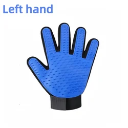 Ultimate Pet Grooming and Deshedding Glove - 5 - Finger Hair Removal & Massage, Adjustable and Washable (Left hand)