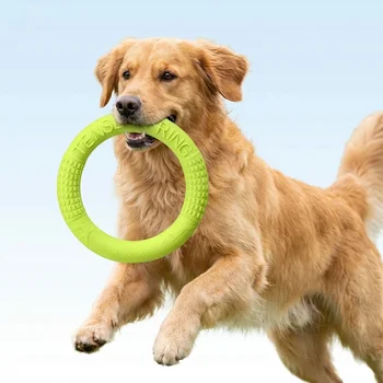 Galleggiante acqua cane giocattoli Pet disco volante anello di addestramento giocattolo interattivo estrattore resistente masticazione aggressiva per cani di piccola taglia media