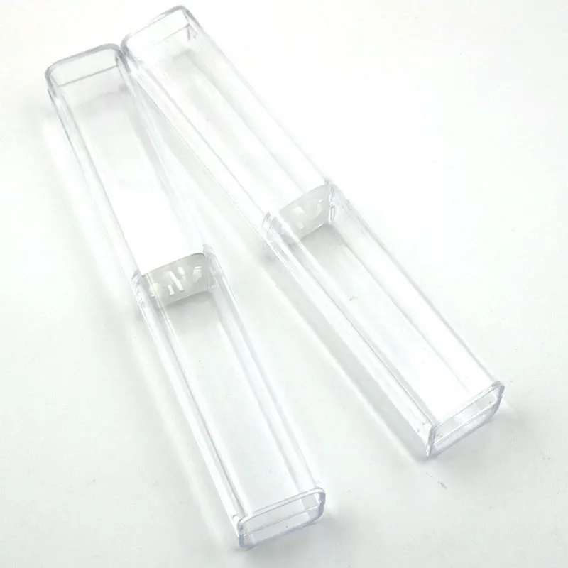 Pencil Cases 10Pcs Crystal Transparent Plastic Pen Pen Box Gift Box Metal Pencil Case
