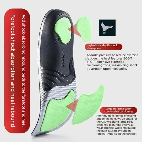 Orthotic Arch Support Sports Insoles 1 Pair Shock Absorbing Graphene Antibacterial Anti-Odor Shoe Pads Foot Pain Relief Running - Image 4