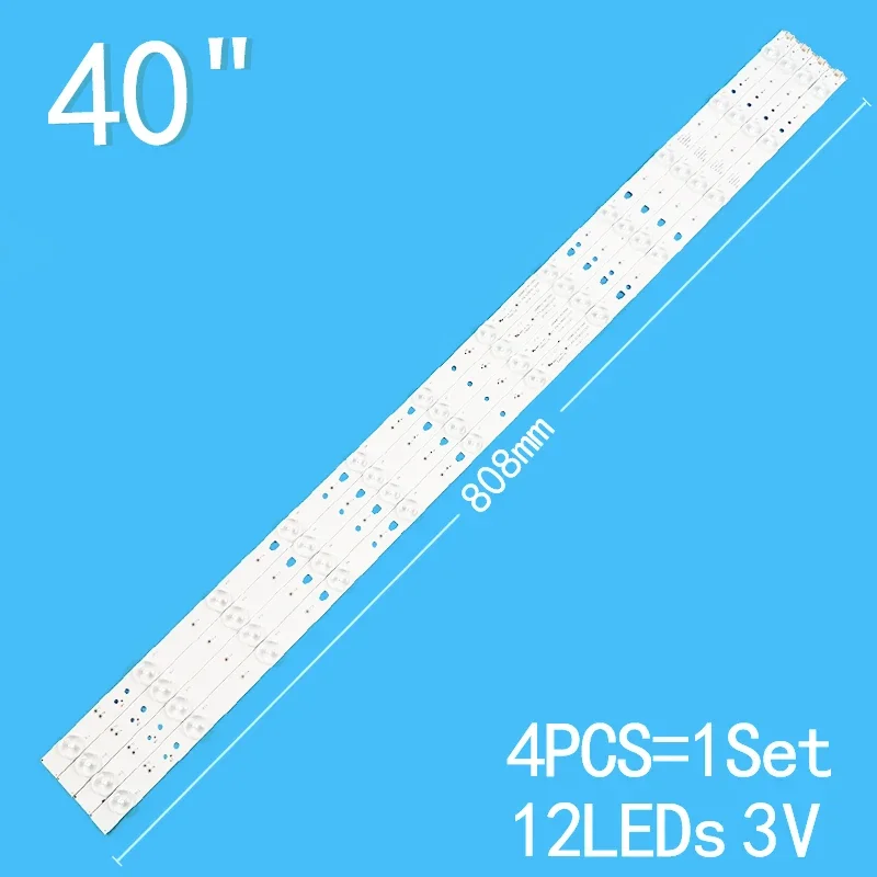 светодиодная подсветка для телевизоров 40 led40d12 02 a 30340012205 808 mm 4x12led комплект 4 шт New 4PCS/lot For 40 TV LE40K5000 LE40A7100L LED40D12-02 LED40D12-03 (A)  30340012205 TCL LE40D8810 LED40F1100C 40A5M LE40B3000W