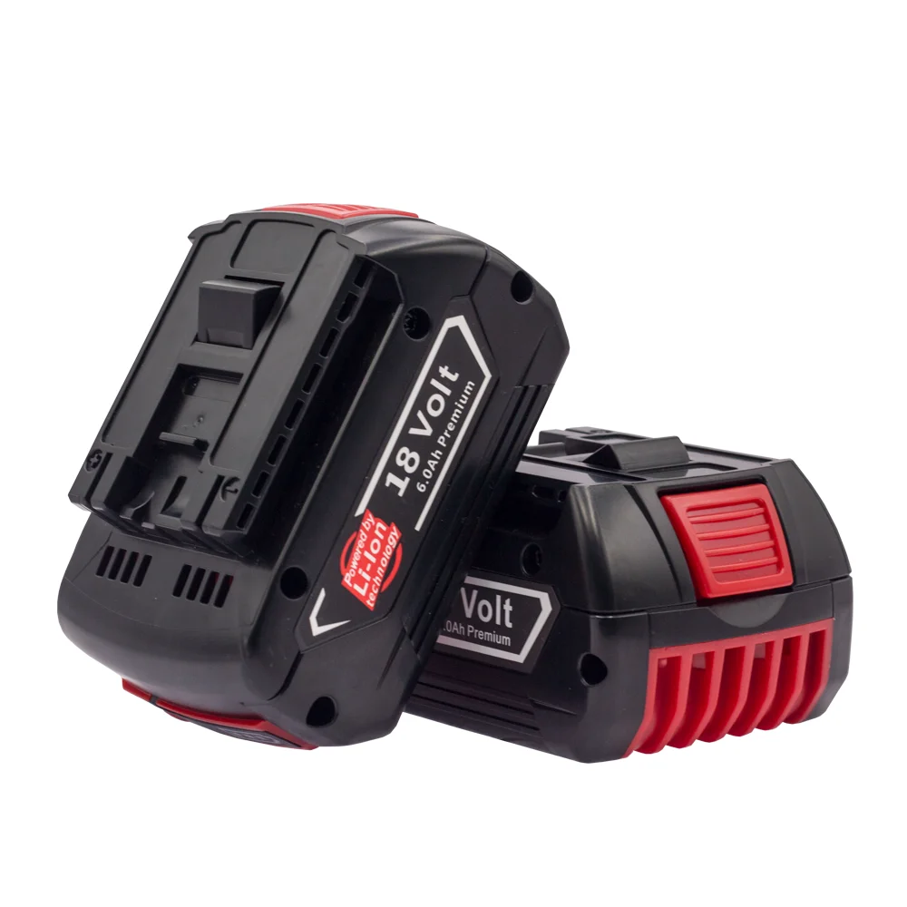 For Bosch 18V 6.0AH Replacement AL1860 BSH PLH RHS GSB GCB GDX GHO GKS GSA Electric Drill Wrench Lithium Ion Battery Charger Set