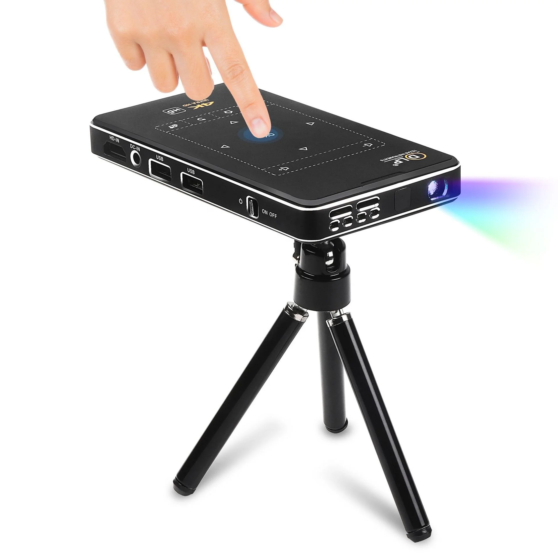휴대폰용 스마트 휴대용 미니 프로젝터, 4K 3D DLP 풀 HD 모바일 영화 홈 LED 프로젝터, 포타플릭스 인터랙티브 안드로이드 비디오