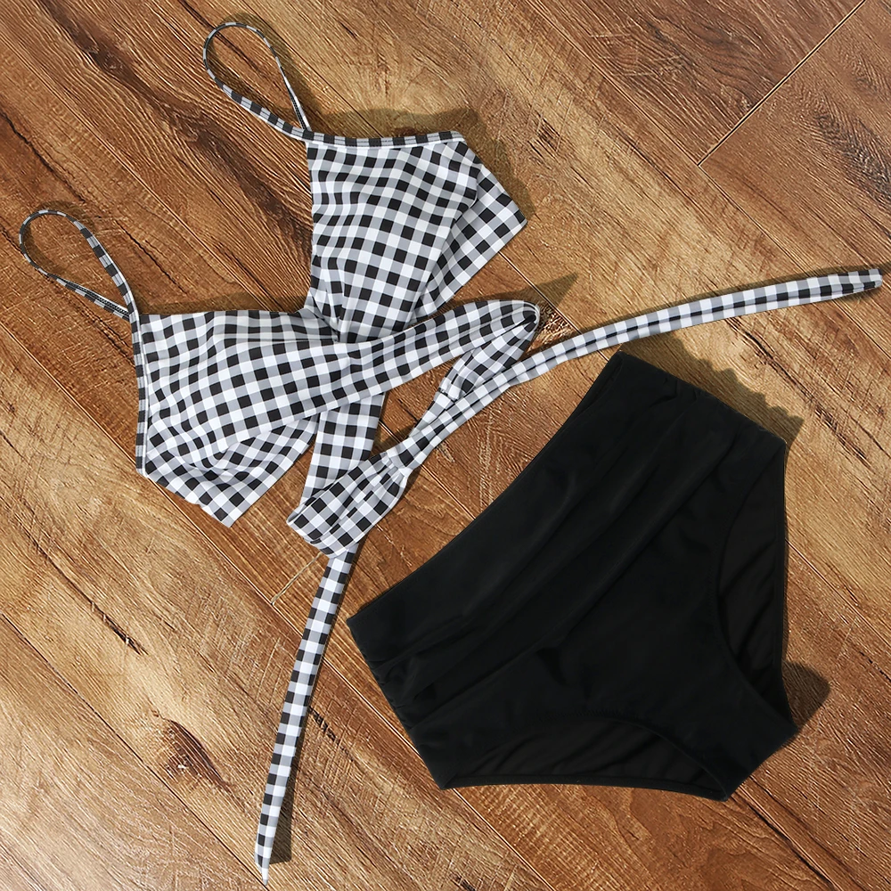 Women Swimsuit High Waist Sexy Bikini Set Two Pieces Floral Beachwear V-Neck Bathing Suits