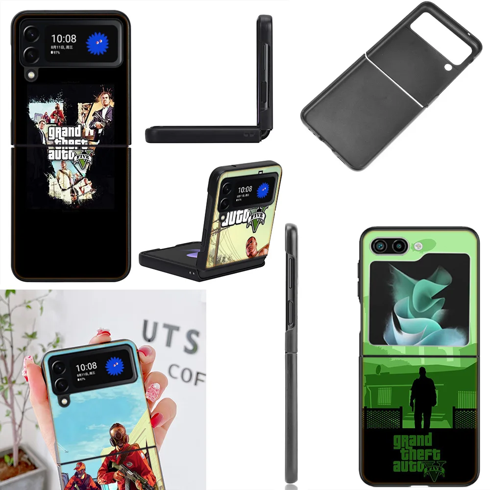 Custodia Grand Theft Auto Gta Coque Per Samsung Galaxy Z Flip 5 3 4 5G Flip4 Flip5 Zflip3 Custodia Protettiva Nera Rigida Per Pc