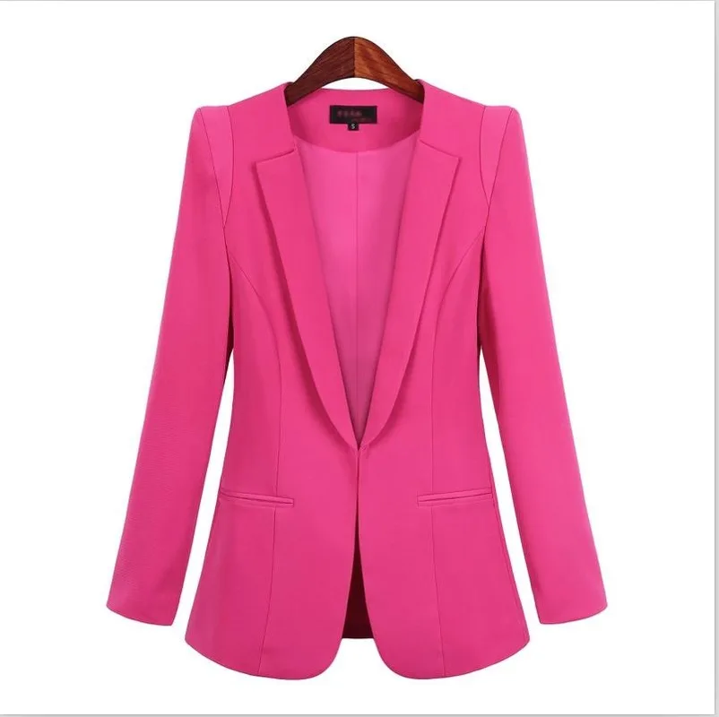 Plus Size Business Suits Women Hidden Breasted Blazers  Spring Autumn New Solid Colors Long Sleeve Blazer Office Work Wear