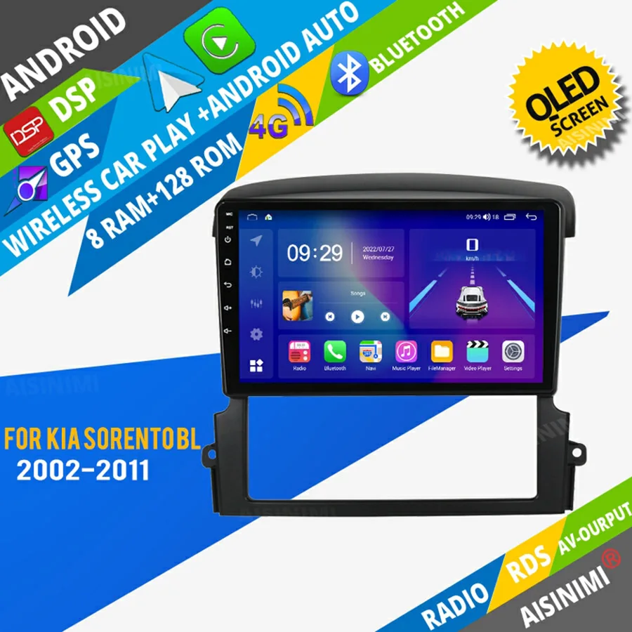 

AISINIMI Android Car Dvd Player navigation For Kia Sorento BL 2002-2011 car radio Car Audio Gps Multimedia Stereo Monitor