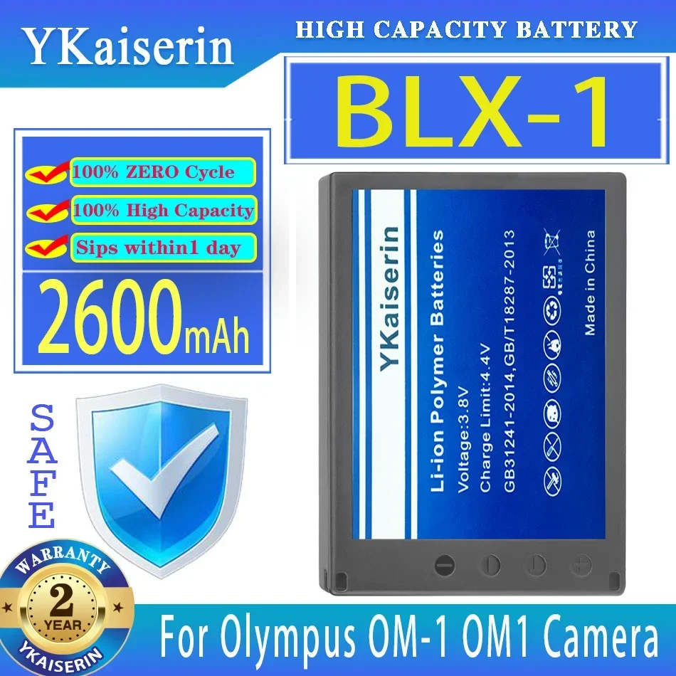 

YKaiserin Battery BLX-1 BLX1 2600mAh For Olympus OM-1 OM1 Camera Bateria