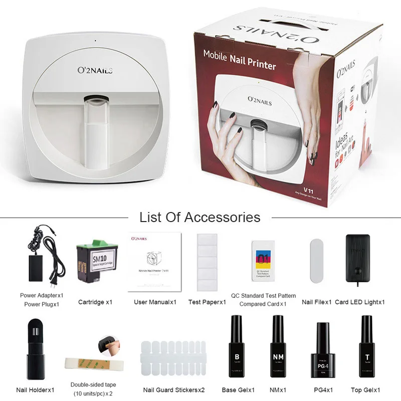 O2nails V11 Professional Mobile Nail Printer WIFI Controlled