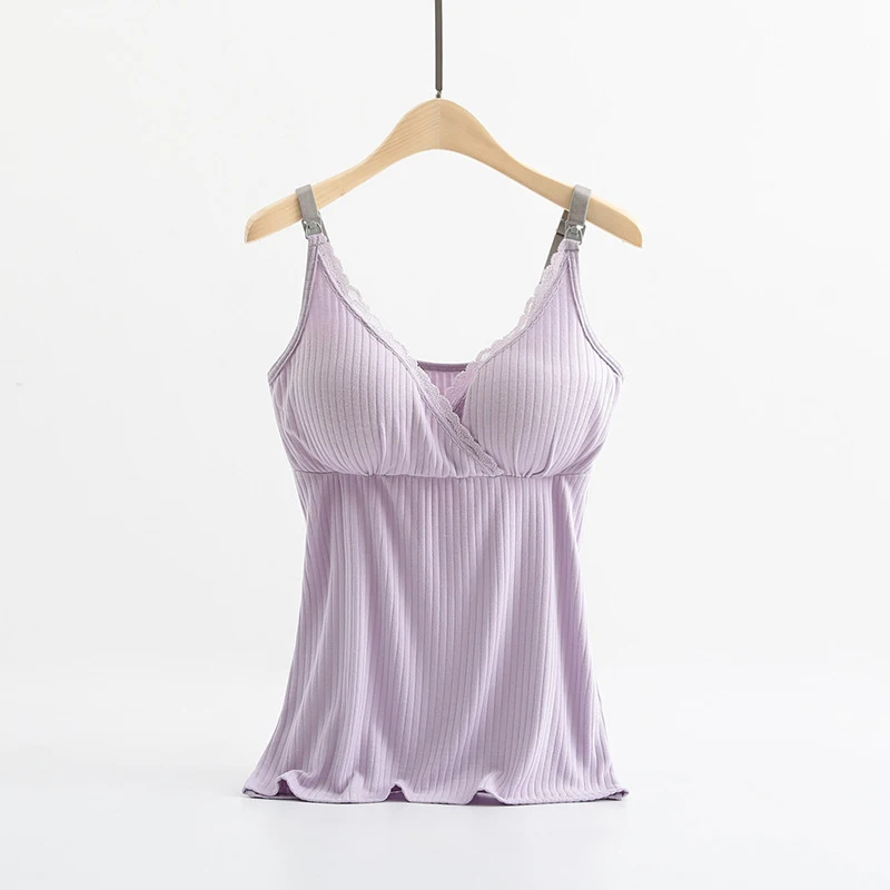 Maternity Tank Tops Maternity Tank Top Pregnant Modal Breastfeeding Sling Vest Women Removable Bra Nursing Camisole Top Maternity Clothes Suspender Skirt L301