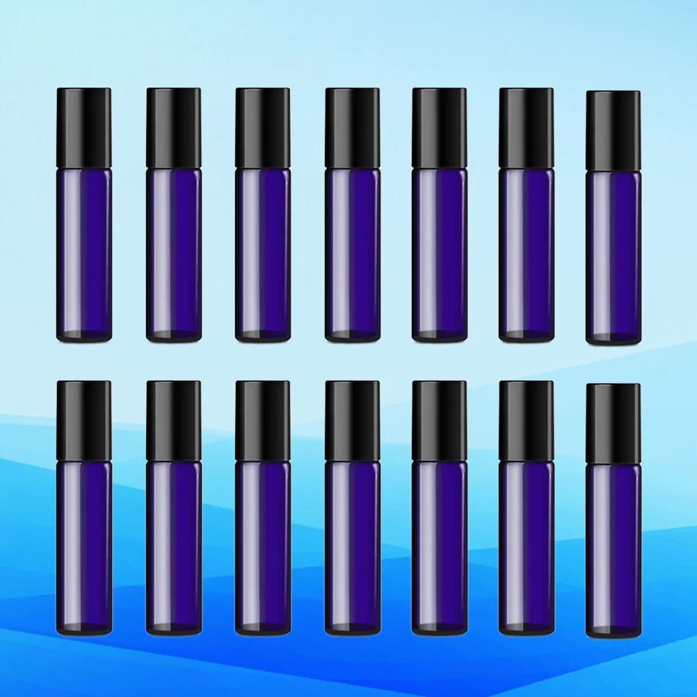 

12pcs 5ml Roll On Bottles Refillable Glass Roller Sample Bottles For Essential Oils Aromatherapy Chemistry Chemicals ( Blue )