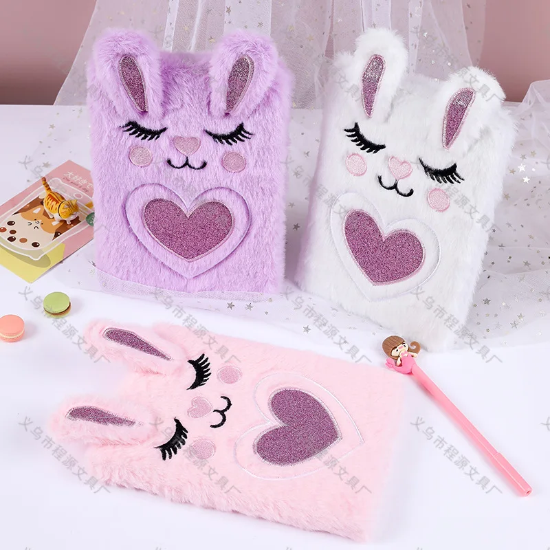 5-pcs-wholesale-little-rabbit-plush-book-cute-decompressed-children's-gift-notebook-a5-business-student-handbooks