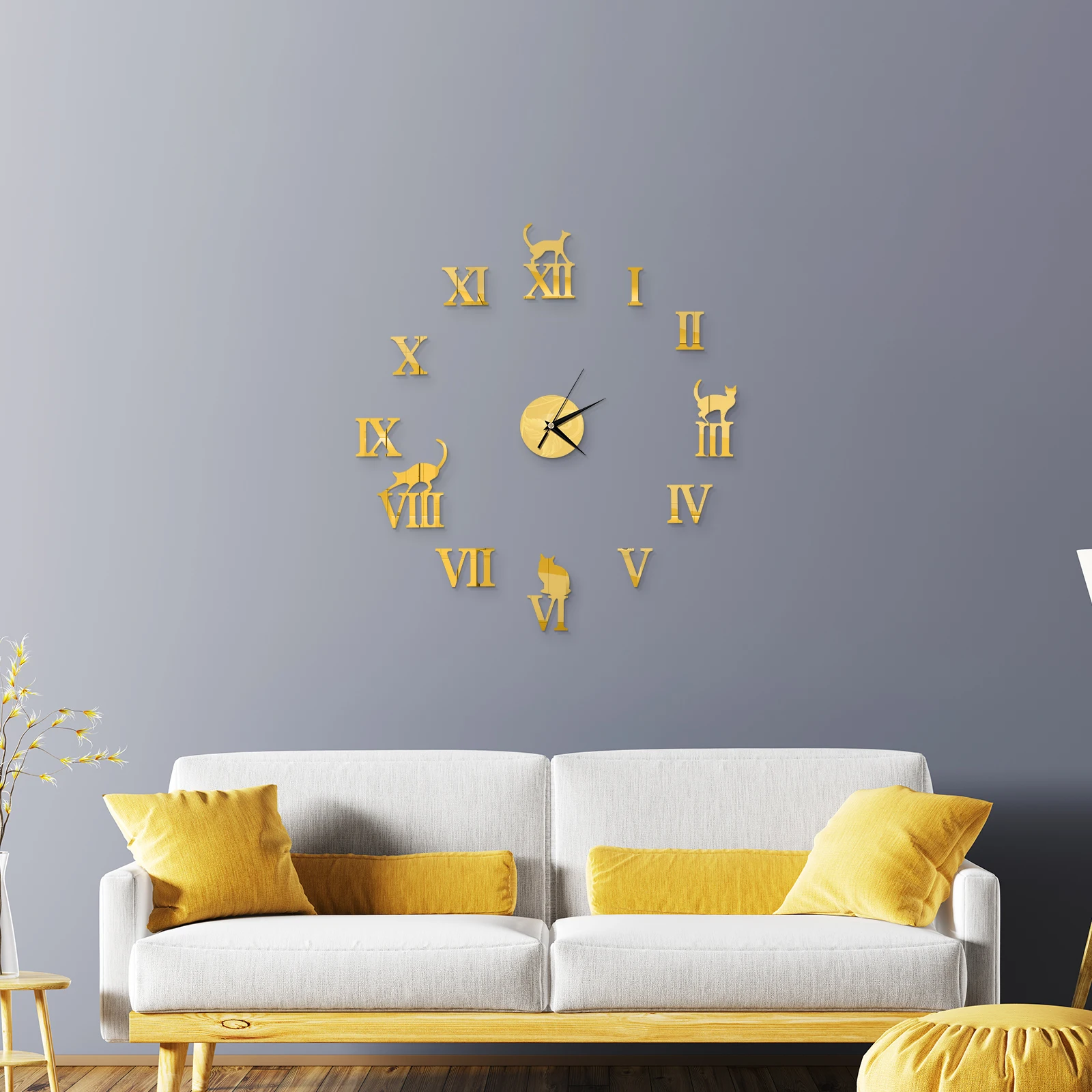2021 NEW Large Wall Clock Quartz Needle 3D DIY Decorative Kitchen Clocks Acrylic Mirror Stickers Oversize Wall Clock Home Decor