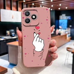 Line Love Print Shockproof Silicone Phone Case Cover - Honor X8D 4G (TYP1)